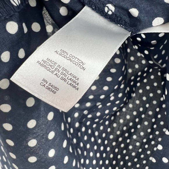 Jones New York Sport Woman Polka Dot Navy Blue White Blouse Long Sleeve 2XL - Picture 5 of 9
